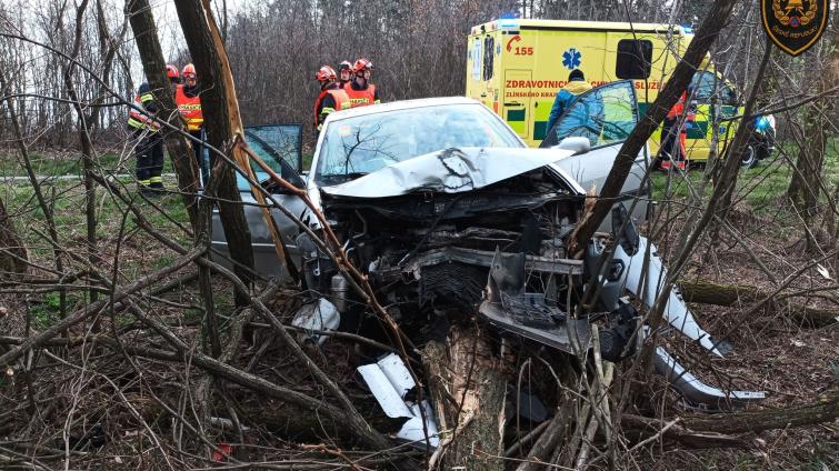 Po nárazu do stromu skončila řidička v nemocnici