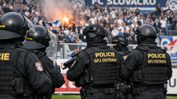 Ostře sledované utkání Slovácka s Baníkem: V pohotovosti budou desítky policistů včetně speciální jednotky z Ostravy