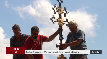 Do báně kostela sv. Václava byla vložena časová schránka