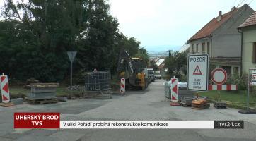 V ulici Pořádí probíhá oprava komunikace