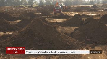 Výstavba retenční nádrže v Újezdci je v plném proudu