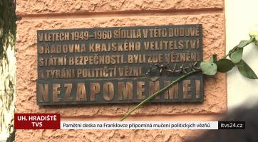 Pamětní deska na Franklovce připomíná mučení politických vězňů