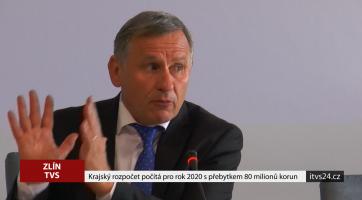 Krajský rozpočet počítá pro rok 2020 s přebytkem 80 milionů korun