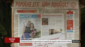 Studenti Klvaňova gymnázia se zapsali do registru dárců kostní dřeně