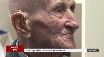 První obyvatel obce Podolí oslavil sté narozeniny