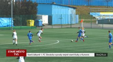 Starší žákyně 1. FC Slovácka vyzvaly stejně staré kluky z Kunovic
