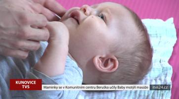 Maminky se v Komunitním centru Beruška učily Baby motýlí masáže
