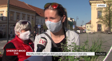 Na trhu si lidé mohli po delší pauze koupit sazenice i živé ryby