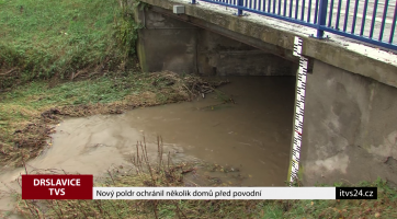 Nový poldr ochránil několik domů před povodní