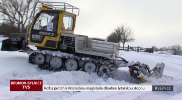 Rolba protáhla Vršateckou magistrálu dlouhou lyžařskou stopou