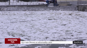 Kry z tající Moravy se nahromadily u jezu