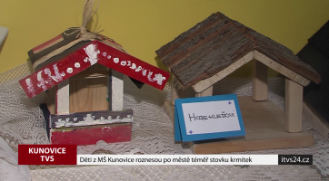 Děti z MŠ Kunovice roznesou po městě téměř stovku krmítek