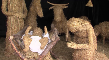 Slaměný betlém se stal chloubou Lhoty
