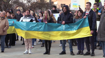 Lidé protestovali proti agresi na Ukrajině