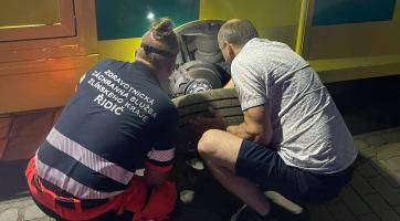 I záchranáři potřebují někdy zachránit. U sanitky s defektem zastavil řidič a nabídl nezištnou pomoc