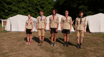 Skautský oddíl Luna tábořil na louce u hlubokého lesa v samém srdci Chřibů  