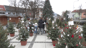 Na náměstí v Hulíně je třicet vánočních stromečků a výstava betlémů