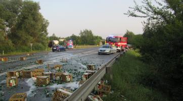 Dopravu zkomplikovalo rozlité pivo