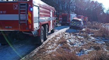 Požár v Bystřici p. Hostýnem. Foto: HZS ZK