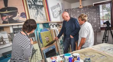 z natáčení v ateliéru Miroslava Maliny