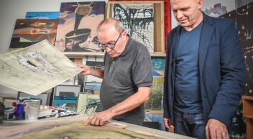 z natáčení v ateliéru Miroslava Maliny