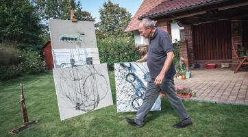 z natáčení v ateliéru Miroslava Maliny