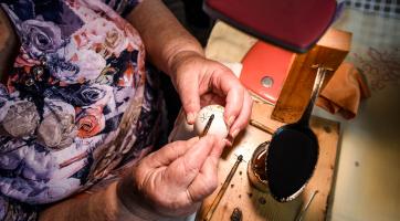 Batikované kraslice Marie Vlčkové. Foto: Kateřina Nosková