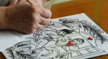 Podmalba na skle (Vlasta Mikundová)