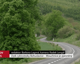 Úsek cyklostezky Bohuslavice - Mouchnice je zpevněný