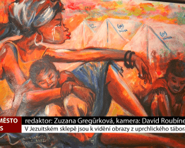 V Jezuitském sklepě jsou k vidění obrazy z uprchlického tábora