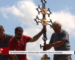 Do báně kostela sv. Václava byla vložena časová schránka