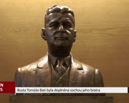 Busta Tomáše Bati byla doplněna sochou jeho bratra
