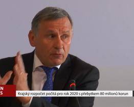 Krajský rozpočet počítá pro rok 2020 s přebytkem 80 milionů korun