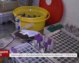 Dobrovolníci v Uherskohradišťské nemocnici darovali 114 litrů krve
