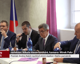 Premiér Andrej Babiš navštívil zimní stadion i Baťův památník