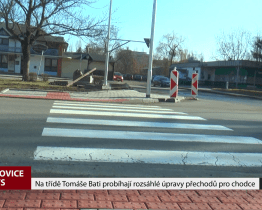 Na třídě Tomáše Bati probíhají rozsáhlé úpravy přechodů pro chodce