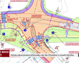 Začala rekonstrukce křižovatky ulic Na Chmelnici a Josefa Herčíka