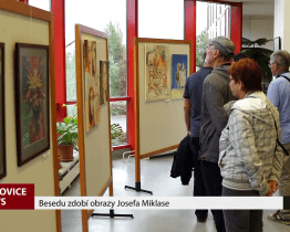 Besedu zdobí obrazy Josefa Miklase