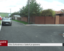 Ulice Za Kovárnou v Sadech je opravena