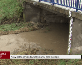 Nový poldr ochránil několik domů před povodní