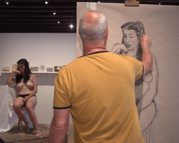 Improvizované kreslírny se zúčastnil i oblíbený režisér