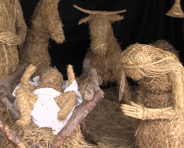 Slaměný betlém se stal chloubou Lhoty