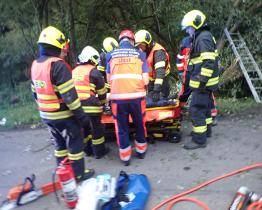Víkendové nehody ve Zlínském kraji: sražení chodci, auto v příkopu a střet dodávky se stromem