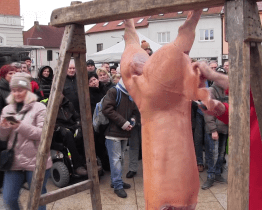 Fašank zahájila zabíjačka na Masarykově náměstí