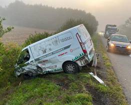 Dopravu na silnici E50 u Podolí ráno zkomplikovala hromadná dopravní nehoda