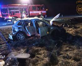 Úterý na silnicích: jedno auto narazilo do stromu, druhé do betonového sloupku