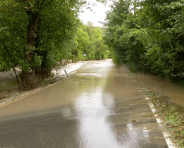 Rozlitá řeka zaplavila komunikace i sklepy