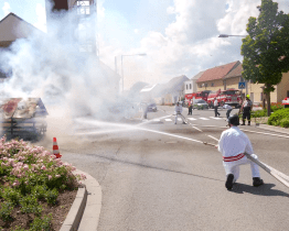 Dům s číslem popisným 140 uhasila parní stříkačka