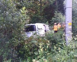 Po srážce vozidel na Zlínsku skončil řidič v náletových dřevinách. Cestu k němu si museli hasiči vykácet