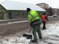 Pracovníci Služeb města Veselí nad Moravou bojovali se sněhem a mrznoucím deštěm